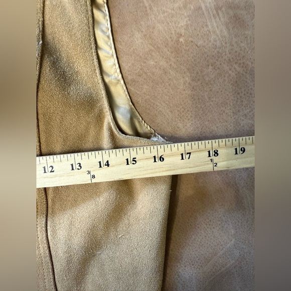 Vintage Cowhide Suede Leather Brown Button Up Vest Women’s Size XL - Picture 3 of 6